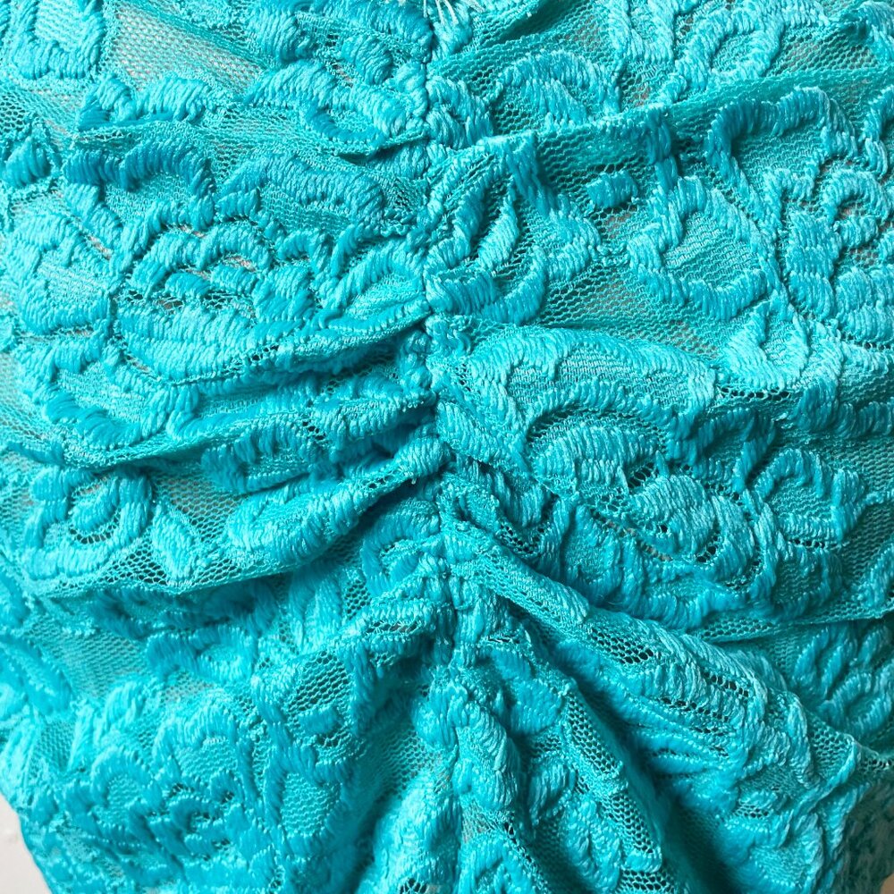 Hot Miami Styles Sexy Teal Lace Dress | Padded Bra Open Back | Size M - Picture 10 of 14